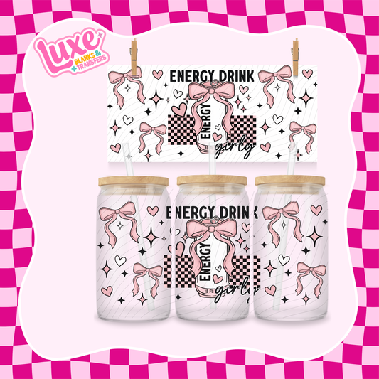 Energy Drink Girly | 16oz UV DTF Wrap | #1379