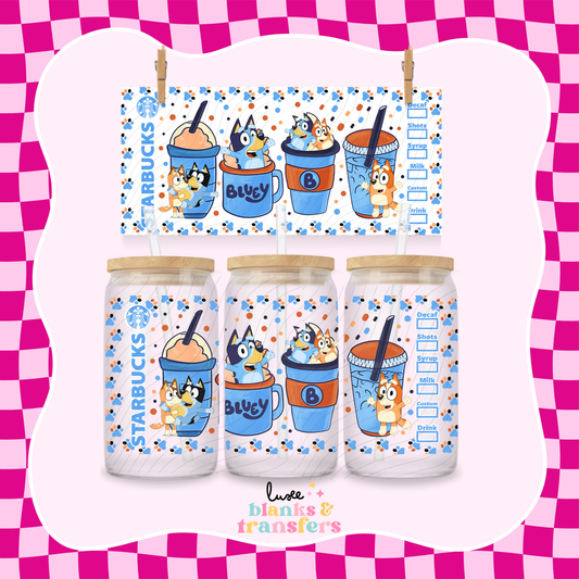 Blue Dog Coffee UV DTF Wrap (#499)
