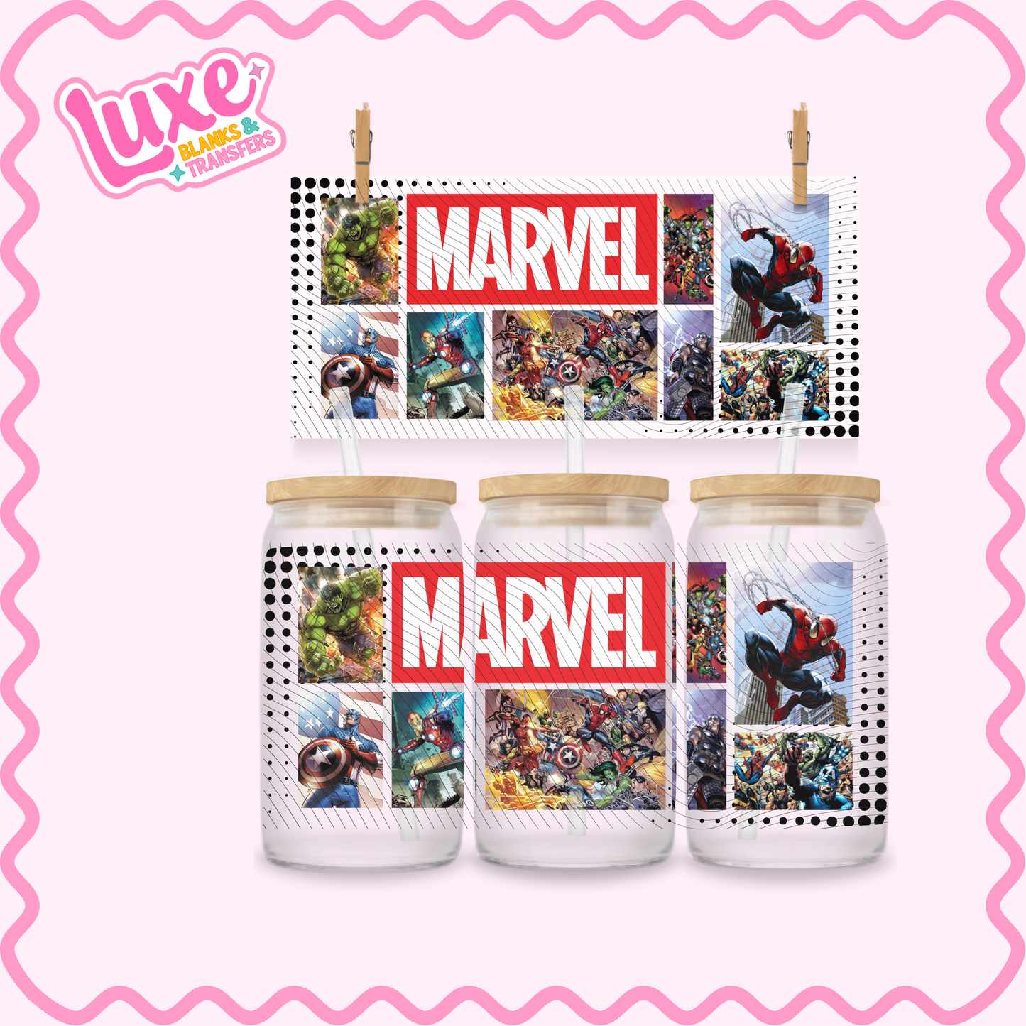 16oz UV DTF Wrap | Marv. Heroes | #3140
