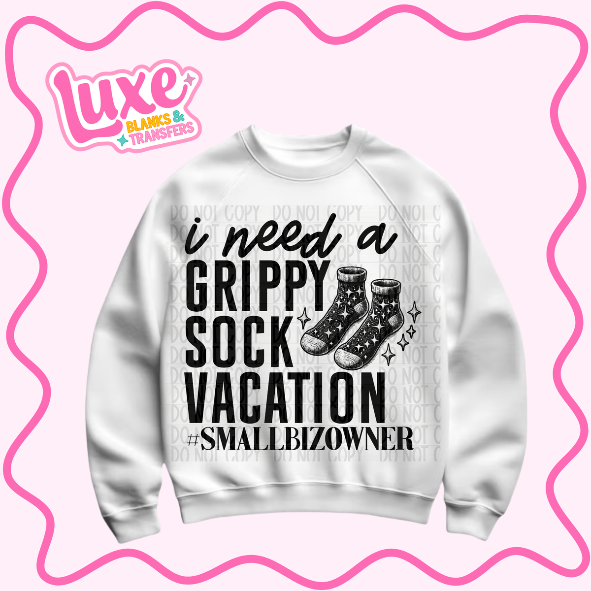 DTF Heat Transfer | Grippy Sock Vacation | #1535