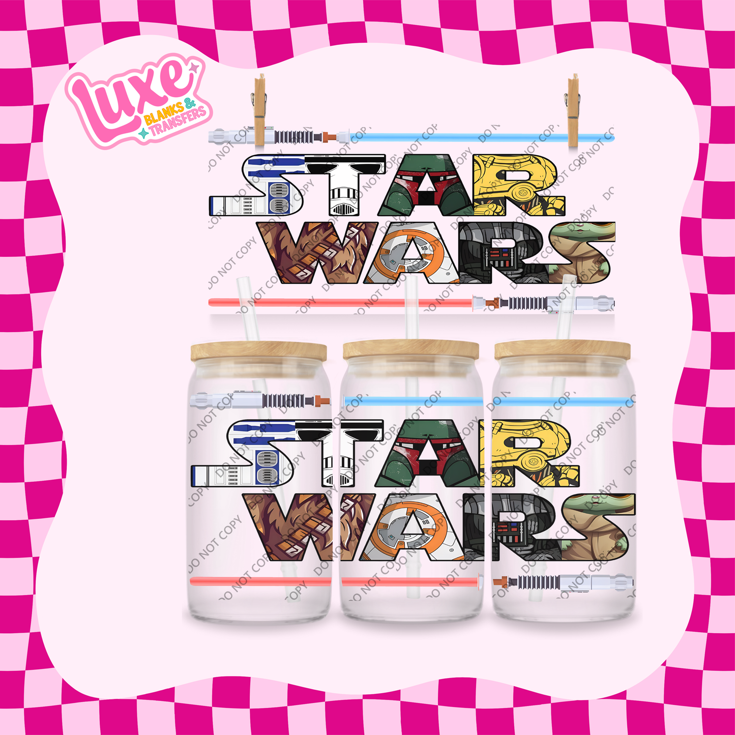 16oz UV DTF Wrap | Star Battle Light Sabers | #1870