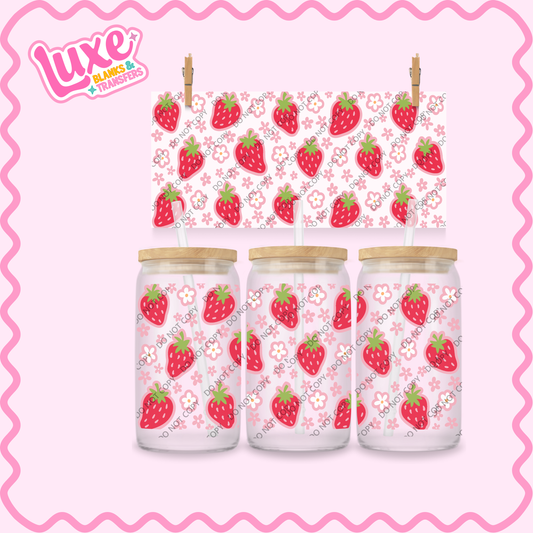 16oz UV DTF Wrap | Cutesy Strawberry | #2351