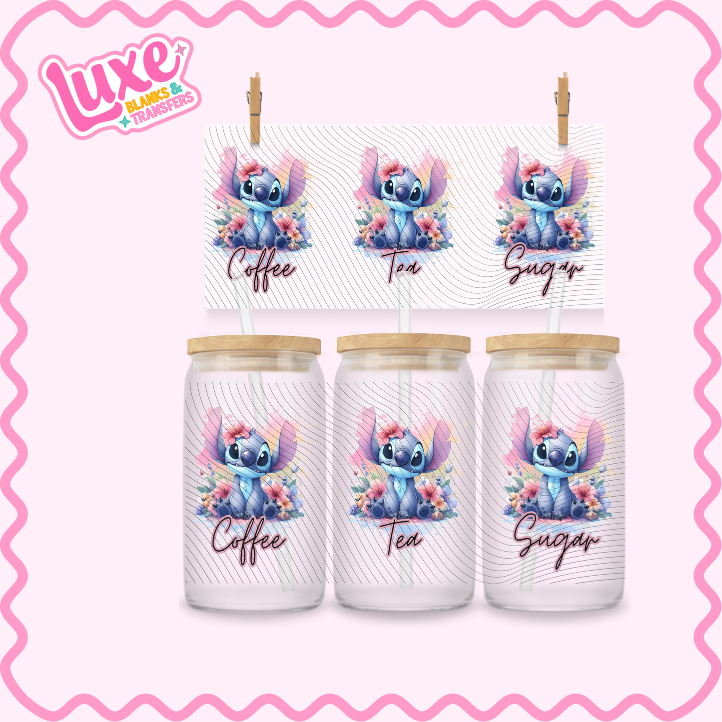 UV DTF Wrap | Coffee/Tea/Sugar Blue Alien | #2661