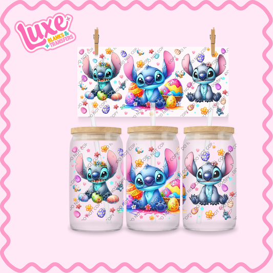 16oz UV DTF Wrap | Blue Alien Easter | #2353