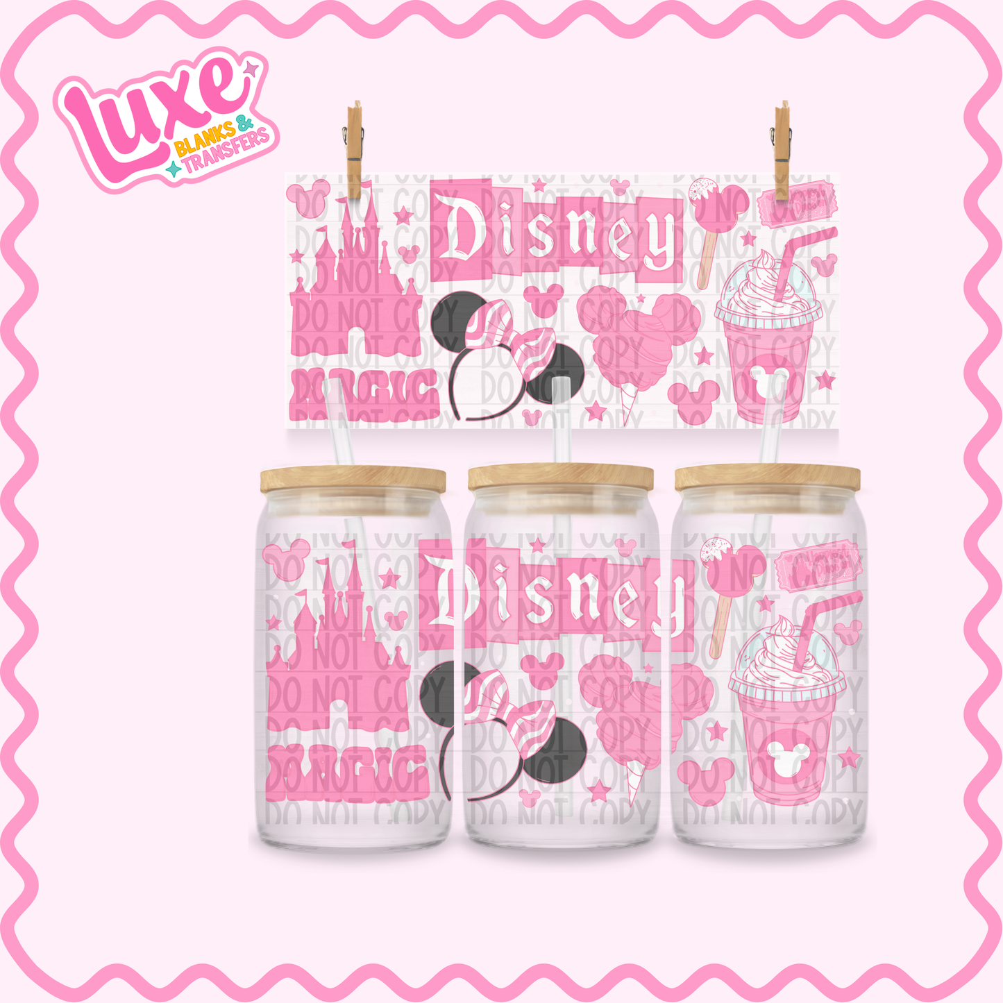 16oz UV DTF Wrap | Dis Pink | #3398