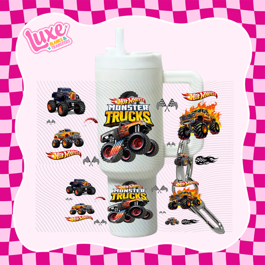 Mini Keychain Tumbler UV DTF Wrap | Monster Trucks | #E26