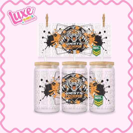 16oz UV DTF Wrap | Tigers Rugby Team | #3633