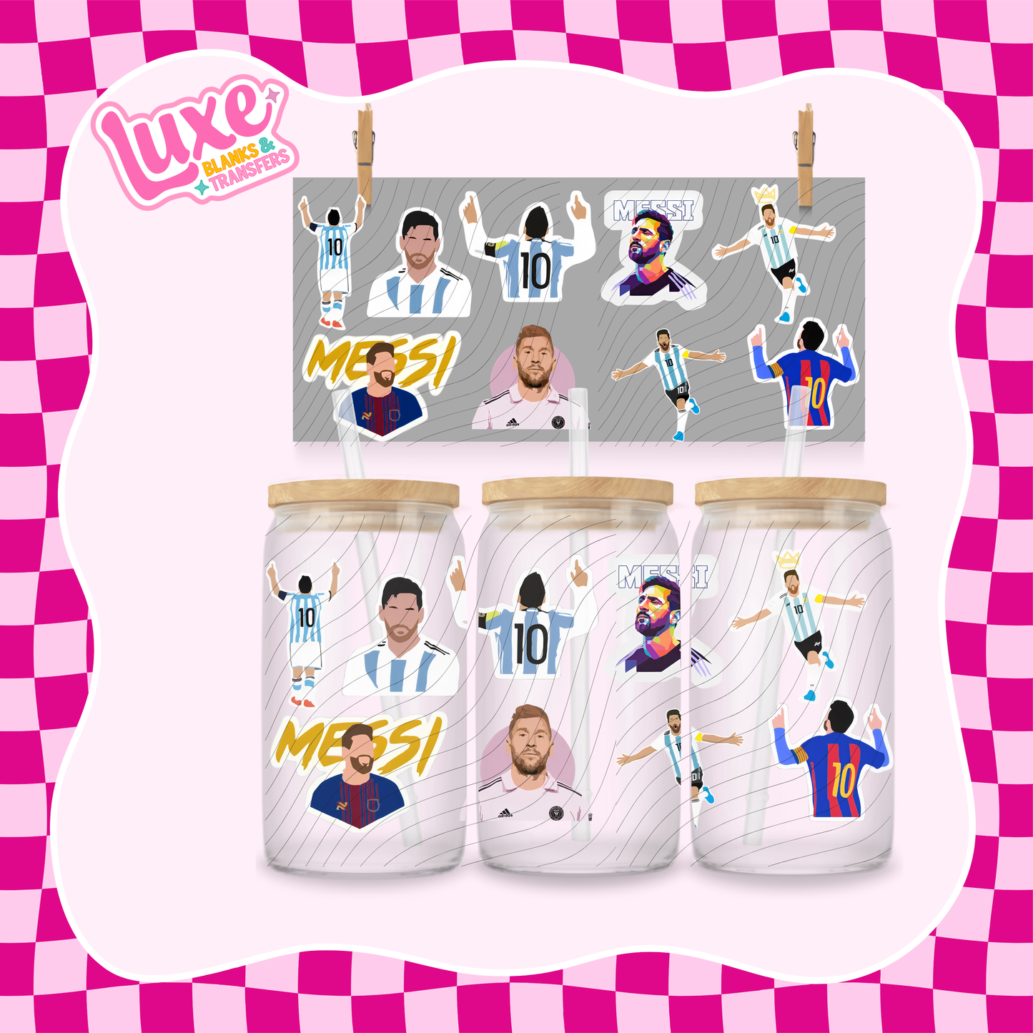 Messi Soccer Player | 16oz UV DTF Wrap | #1386