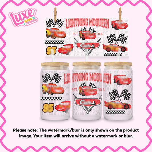16oz UV DTF Wrap | Red Race Car | #1483
