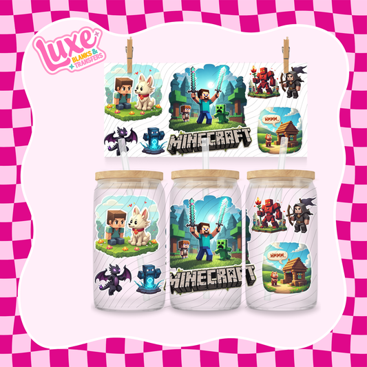 Kids Mine Game | 16oz UV DTF Wrap | #1394