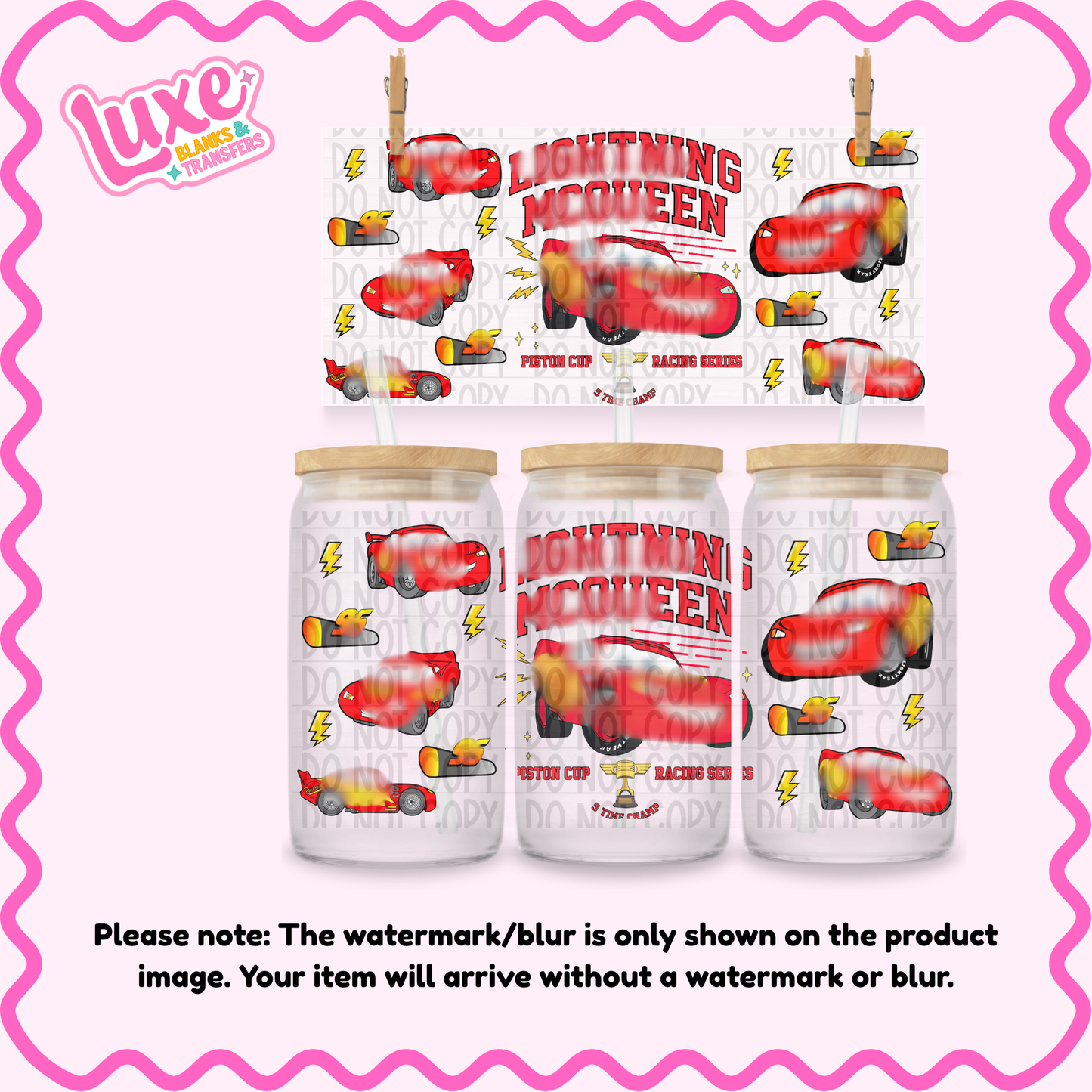 16oz UV DTF Wrap | 95 Race Car Name | #1487