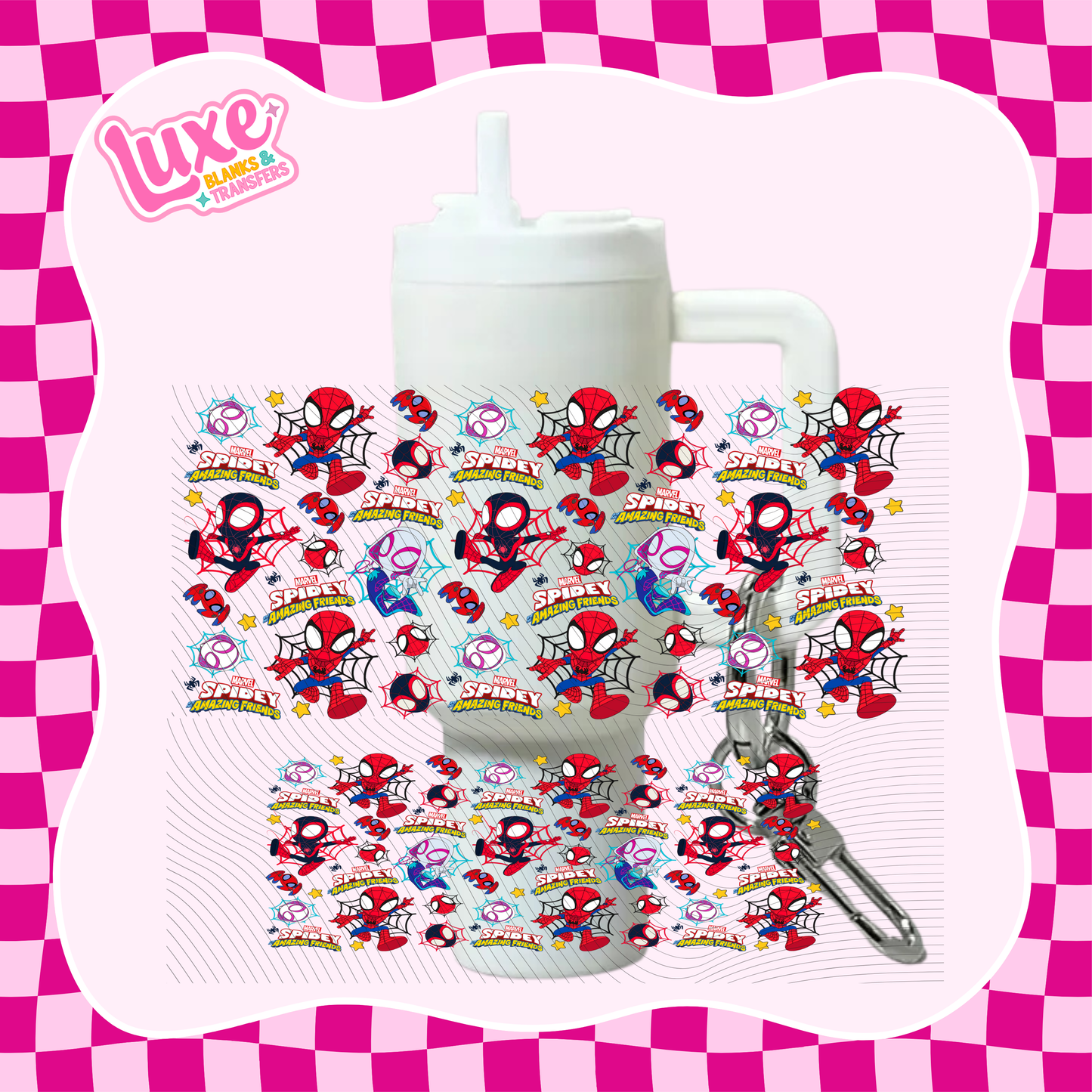 Mini Keychain Tumbler UV DTF Wrap | Spidey Amazing Friends | #E27