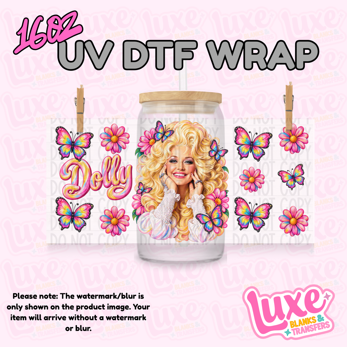 16oz UV DTF Wrap | Dolly | #4339