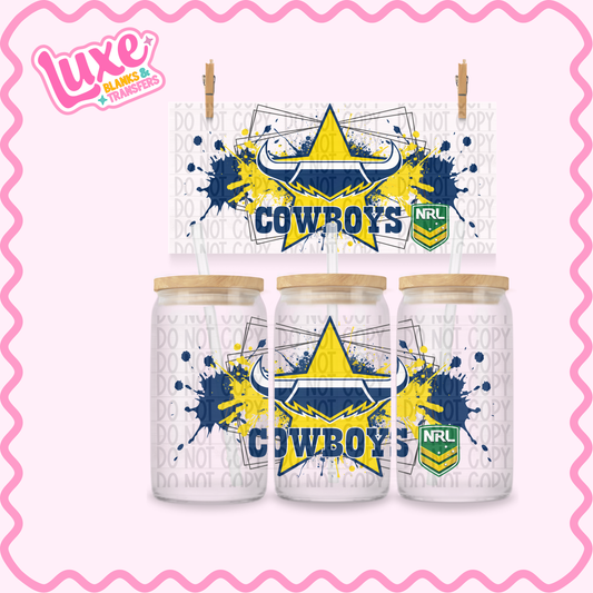 16oz UV DTF Wrap | Cowboys Rugby Team | #3642