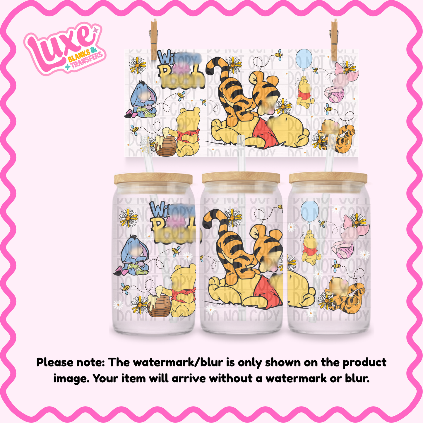 16oz UV DTF Wrap | Yellow Bear Tiger | #1489