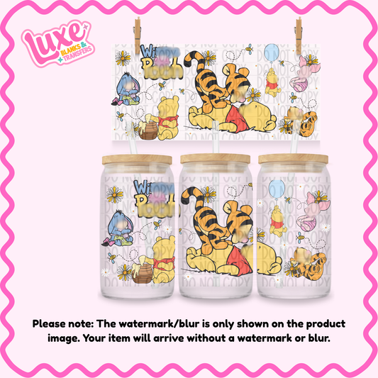 16oz UV DTF Wrap | Yellow Bear Tiger | #1489