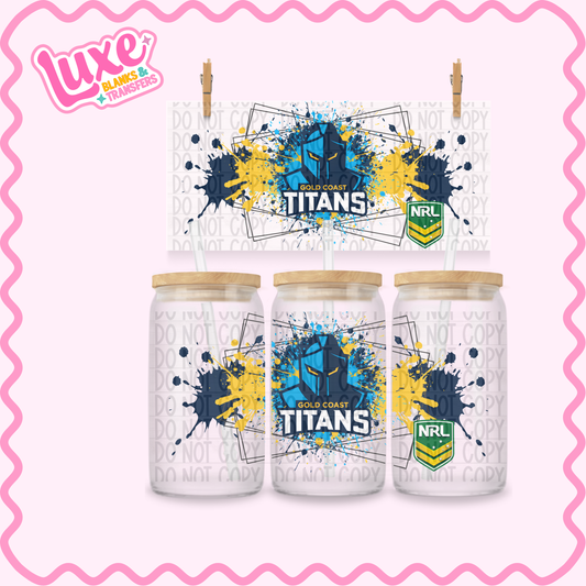 16oz UV DTF Wrap | Titans Rugby Team | #3645