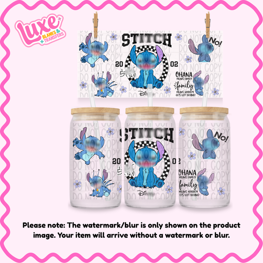 16oz UV DTF Wrap | Checkered Blu3 Al13n | #1497