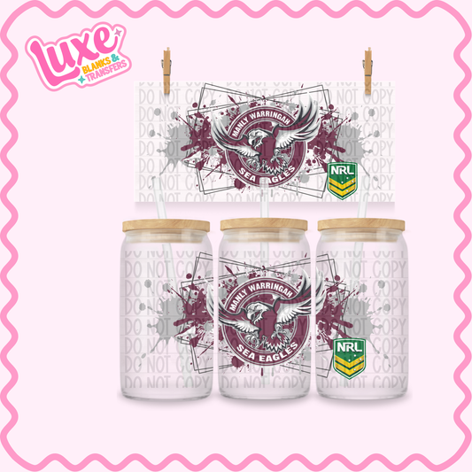 16oz UV DTF Wrap | Sea Eagles Rugby Team | #3646