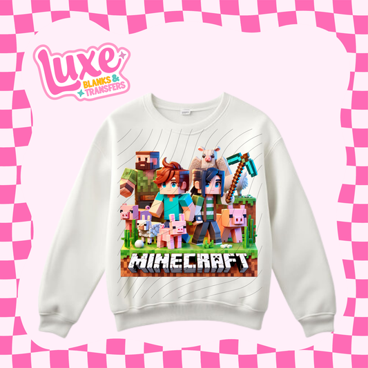 Mine Game Kids Size 20cm | DTF Heat Transfer | READY TO SHIP