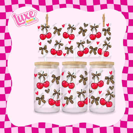 16oz UV DTF Wrap | Leopard Cherries | #1890