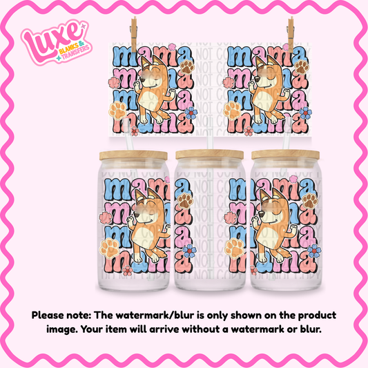 16oz UV DTF Wrap | Mama Orange Dog | #N173