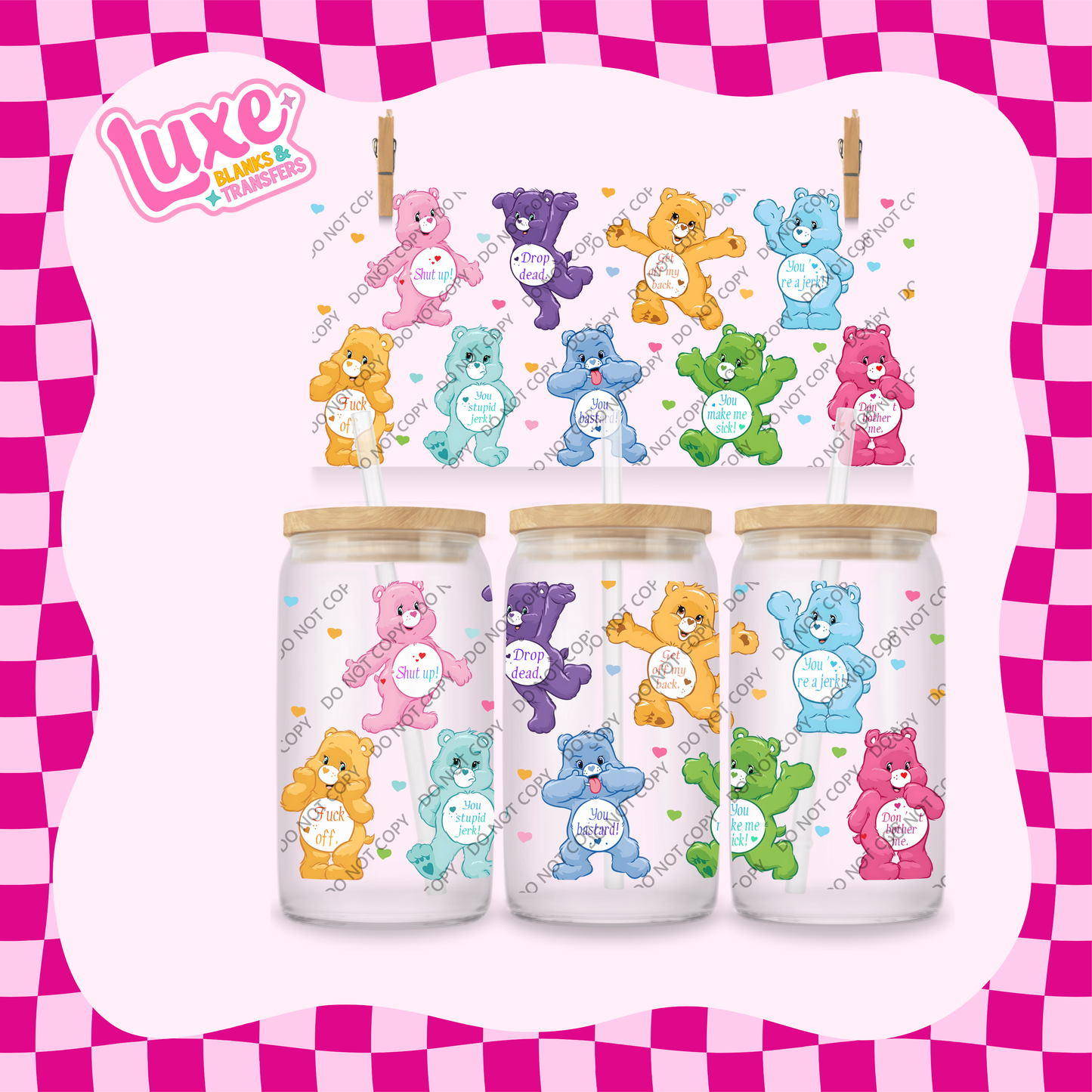 16oz UV DTF Wrap | Swear Bears | #1891