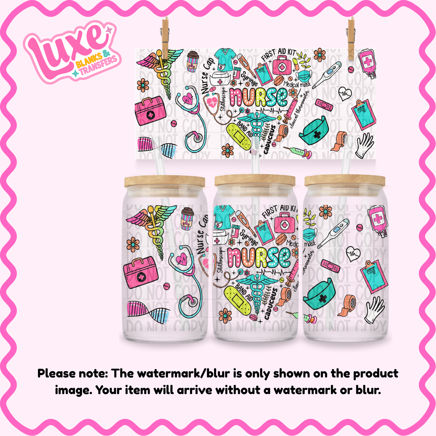 16oz UV DTF Wrap | Nurse | #3870