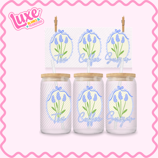 16oz UV DTF Wrap | Tea/Coffee/Sugar Lavendar | #2915