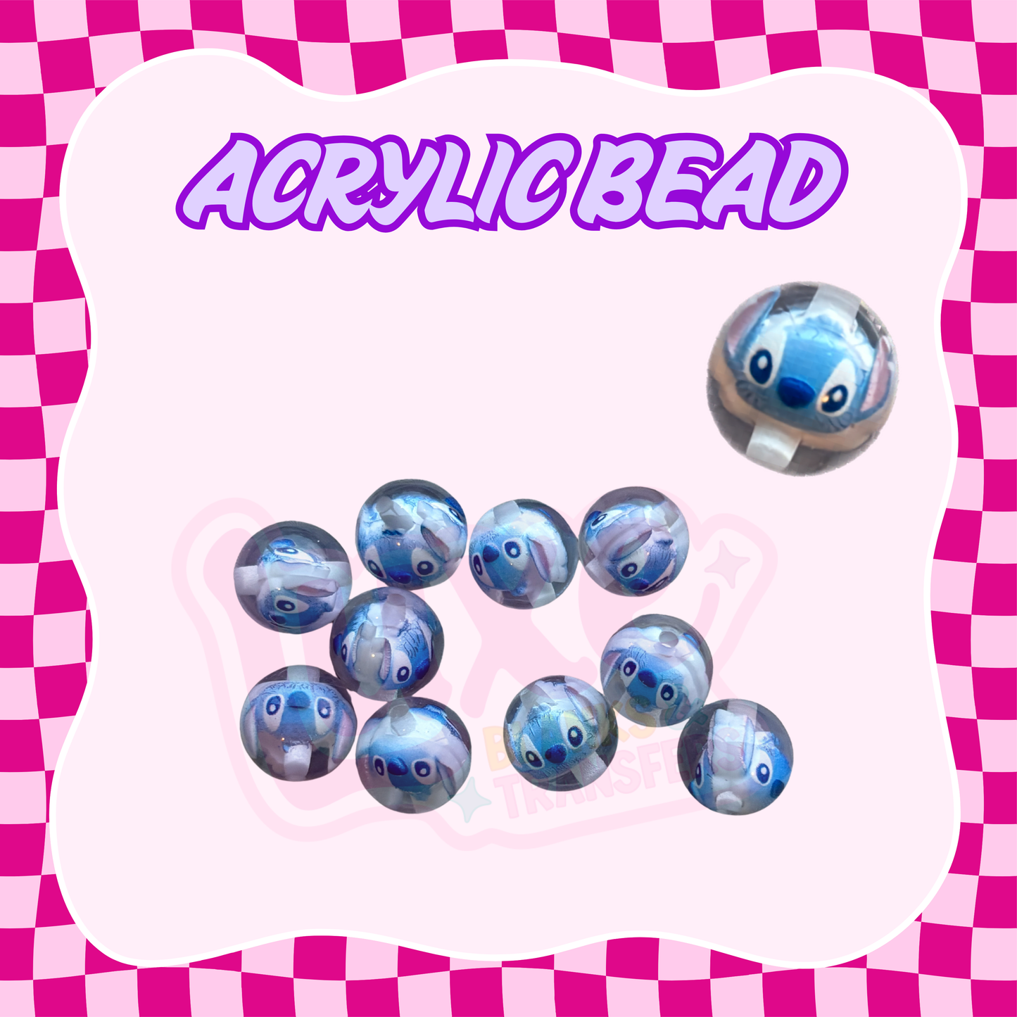 Acrylic Round Bead | Blue Alien