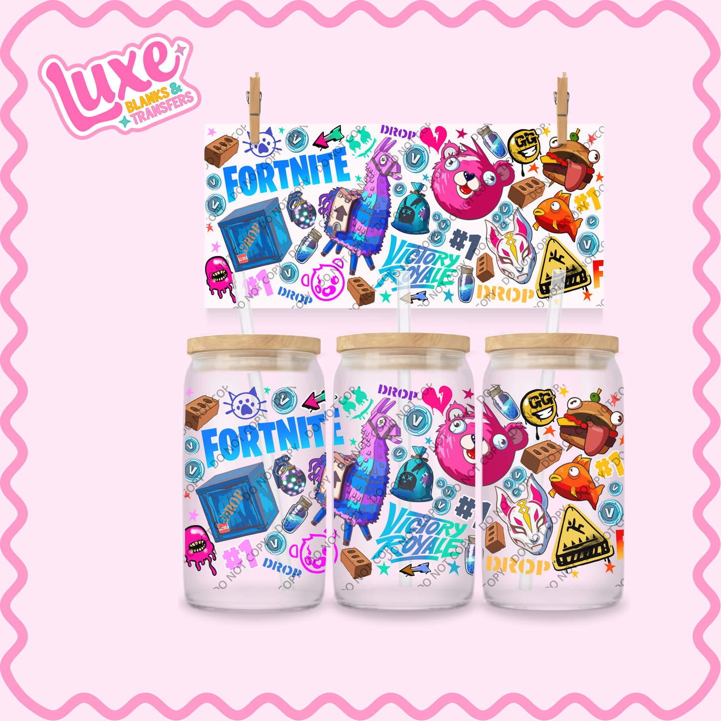 16oz UV DTF Wrap | Fort Kids Game | #2128