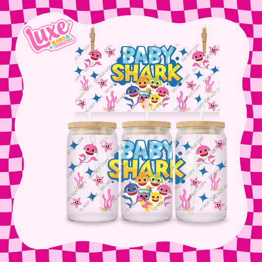 16oz UV DTF Wrap | Baby Shark | #1894