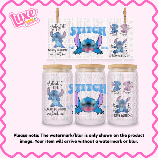 16oz UV DTF Wrap | Blu3 Ali3n | #1504
