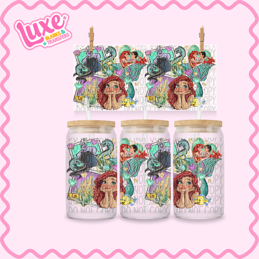 16oz UV DTF Wrap | Cutesy Mermaid | #2376