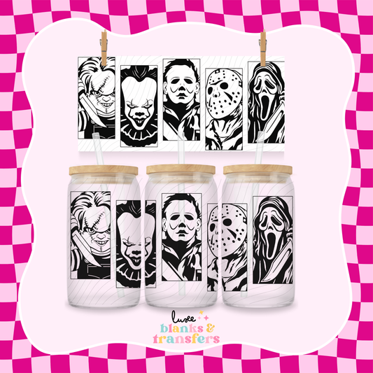Black & White Horror UV DTF Wrap (#520)
