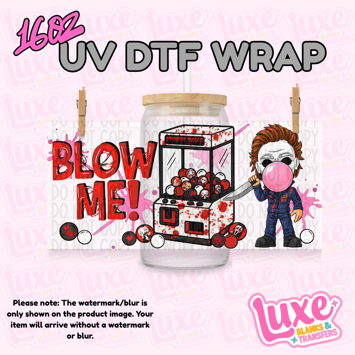 16oz UV DTF Wrap | Spooky Bubble M.Myers | #4341