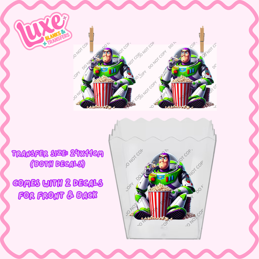 Popcorn/Lolly Bucket UV DTF Transfer | Buzz | #F29
