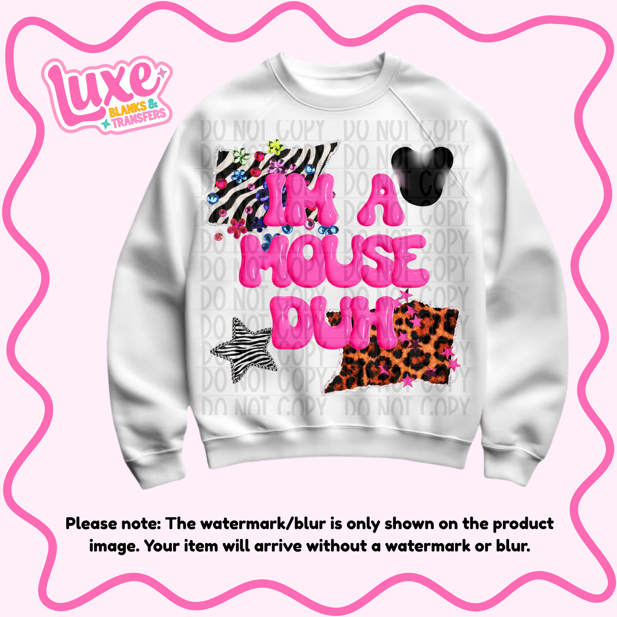 DTF Heat Transfer | I'm A Mouse | #1298