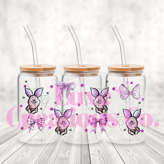 Pig Character Bow UV DTF Wrap (#247)