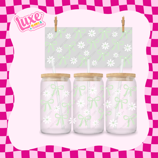 16oz UV DTF Wrap | Green Bows | #1905