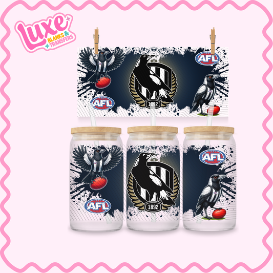 16oz UV DTF Wrap | Footy Team AFL Magpies | #2694