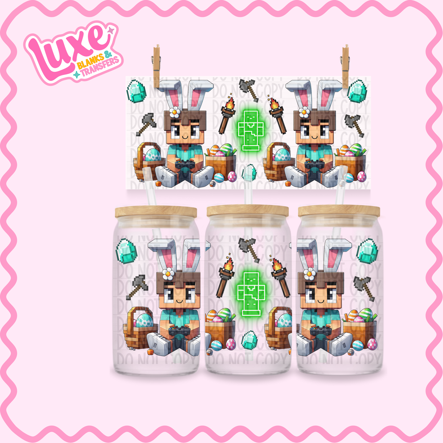 16oz UV DTF Wrap | Mine Game Easter | #2387