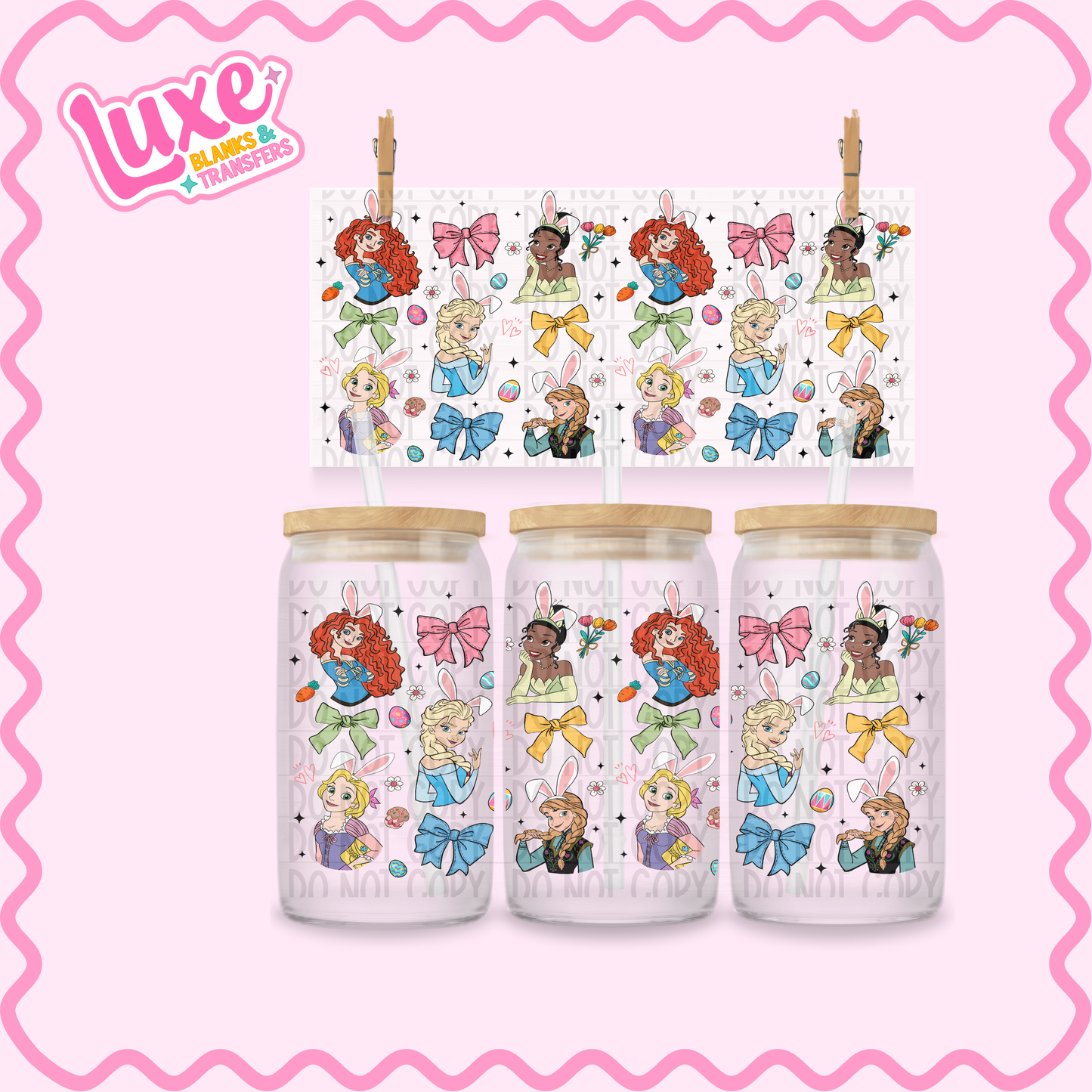 16oz UV DTF Wrap | Easter Princesses | #2391