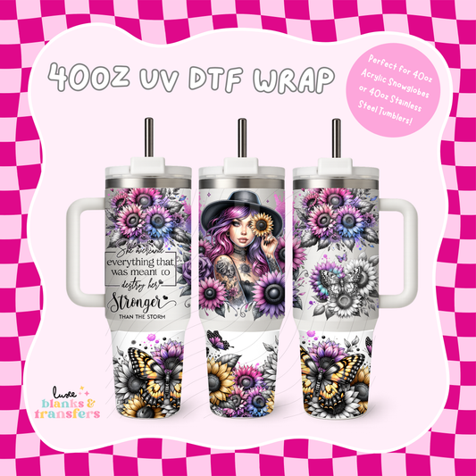 Tattoo Girl 40oz UV DTF Wrap (#B29)