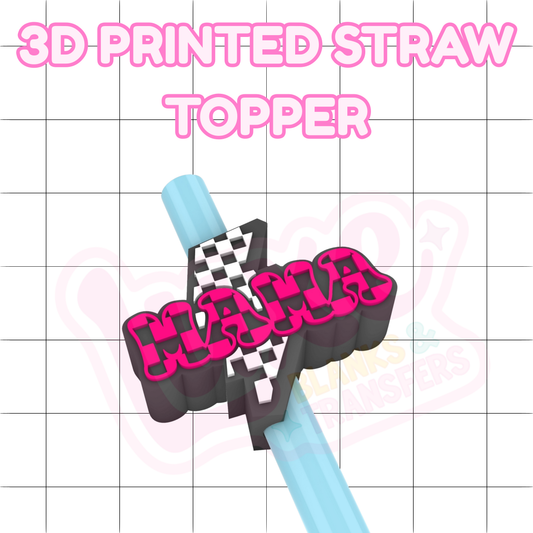 3D Printed Straw Topper | Checkered Mama