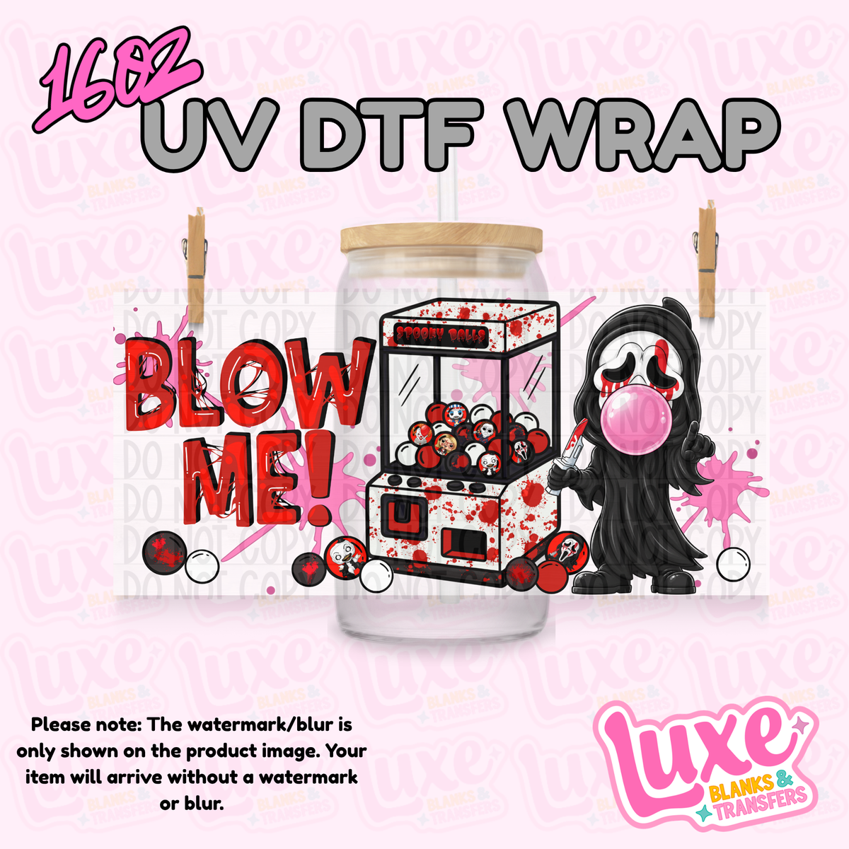 16oz UV DTF Wrap | Spooky Bubble Ghosty | #4342