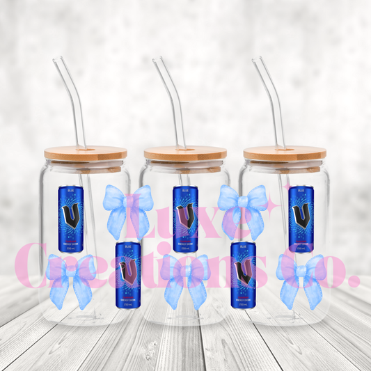 Blue V Energy Bows UV DTF Wrap (#257)