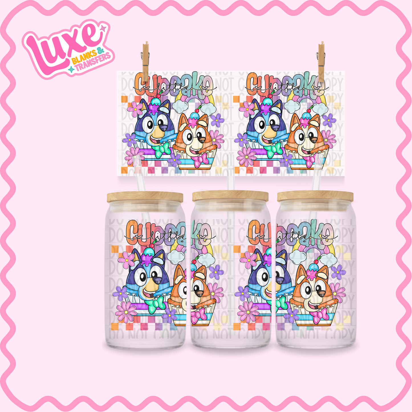 16oz UV DTF Wrap | Cupcake Blue | #2396