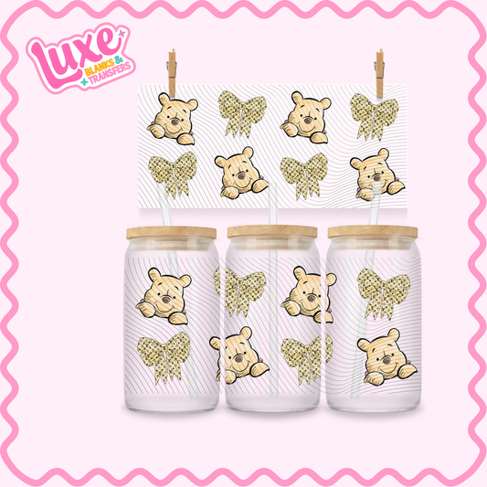 16oz UV DTF Wrap | Boujee Pattern Pooh Character | #3189