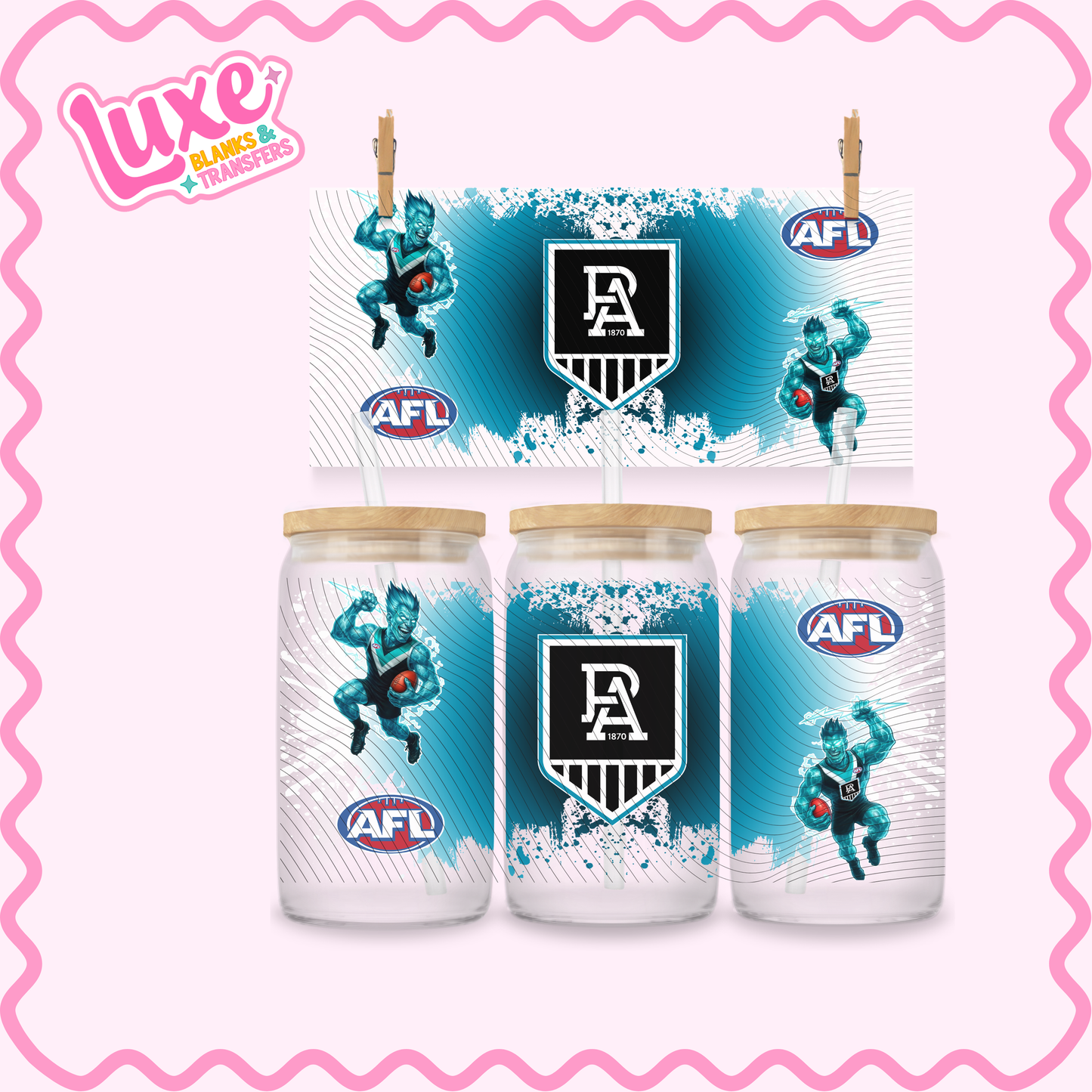 16oz UV DTF Wrap | Footy Team AFL Port | #2707